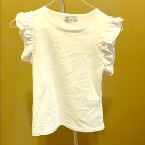 Girls size 8 white ruffle tee